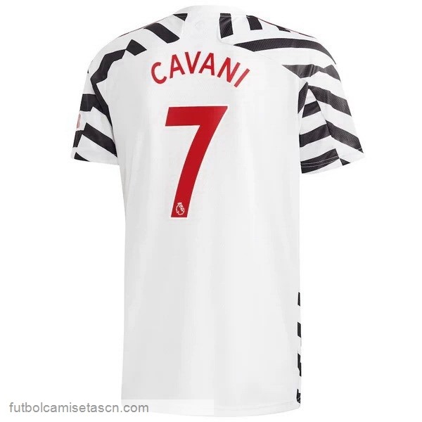 Camiseta Manchester United NO.7 Cavani 3ª 2020/21 Blanco